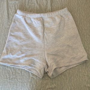 Joah brown fitted sweat shorts